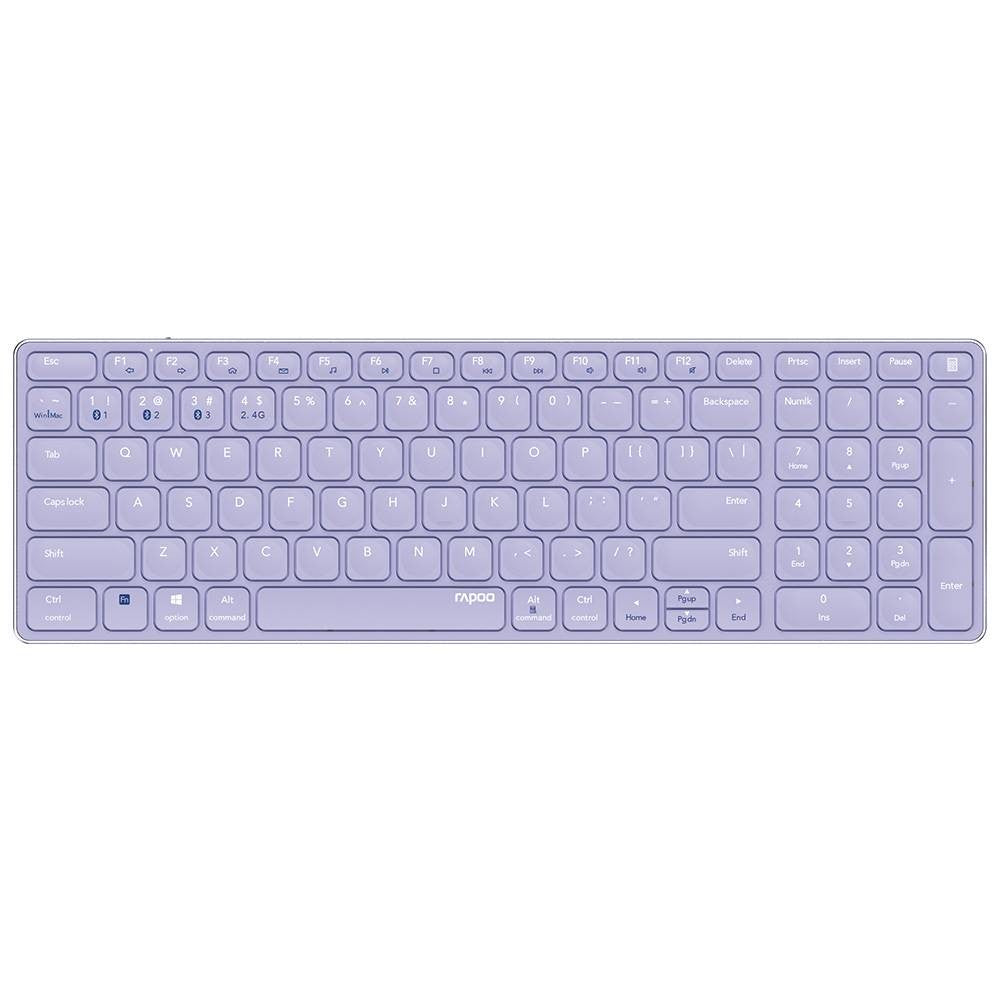 Teclado Rapoo E9700M Multi-mode Wireless Ultra-slim PT Roxo