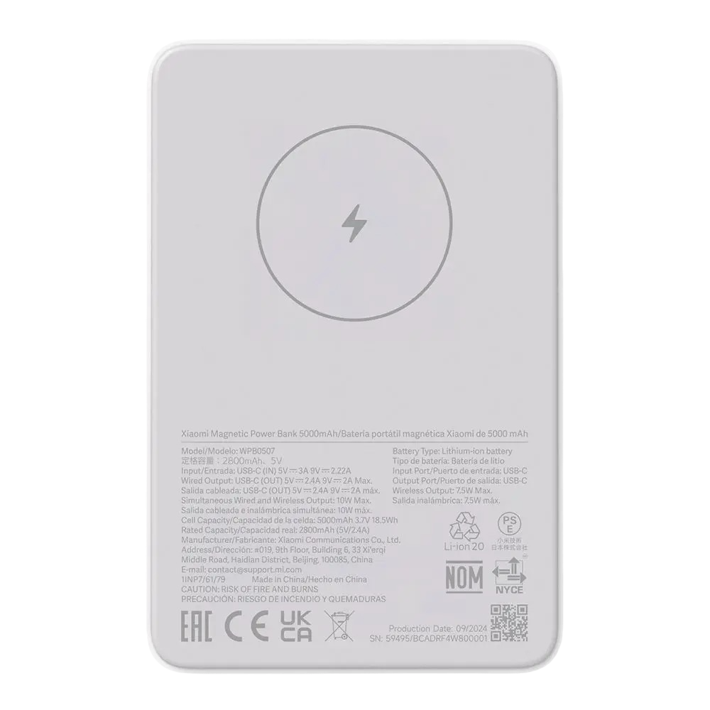 PowerBank Xiaomi Magnetic Power Bank 5000mAh GL