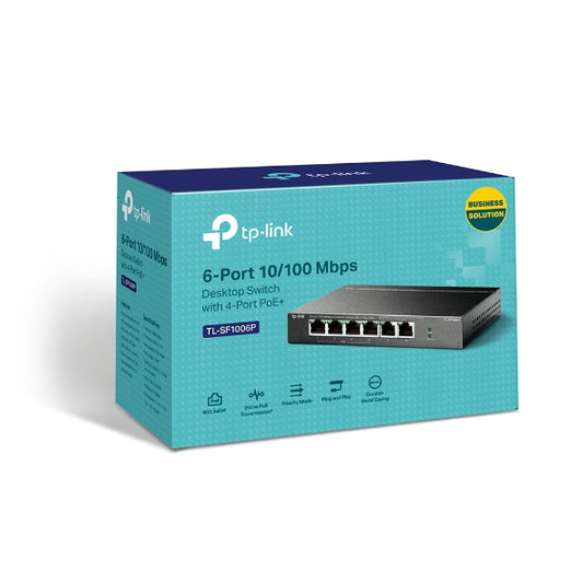 Tp-Link Switch de mesa 6 Portas 10/100 PoE+ - TL-SF1006P