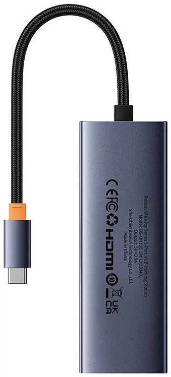Baseus Hub USB UltraJoy Series 5-Port Space Grey (3xUSB+RJ45+PD)