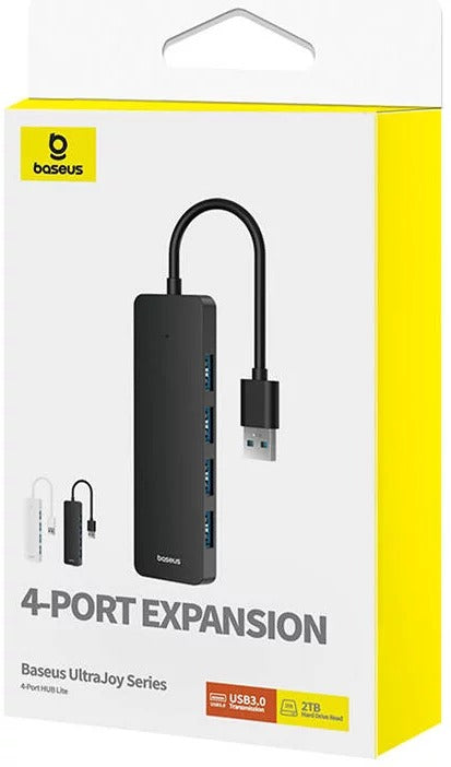Hub USB Baseus Hub UltraJoy Series Lite 4 portas 1,5m (USB para USB3.0*4) Branco