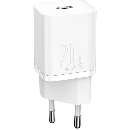 Baseus Carregador Carregamento Rápido Super Si c/ Cabo Usb-C Para Lightning 1mt Branco