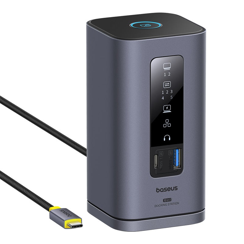 Baseus Spacemate Series 10-In-1 (Mac) Docking Station Space Cinza Usb-C To 1*Hdmi 4K@60Hz+1*Hdmi