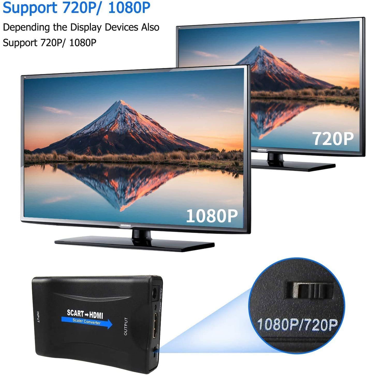 Conversor SCART para HDMI 720p e 1080p