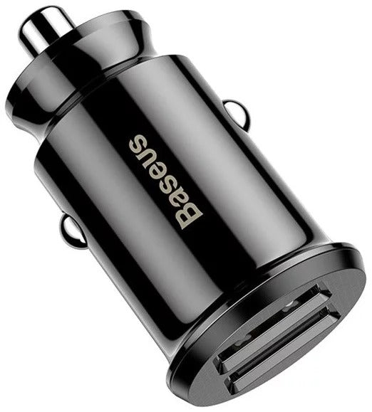 Baseus Carregador Isqueiro 2xUsb Preto