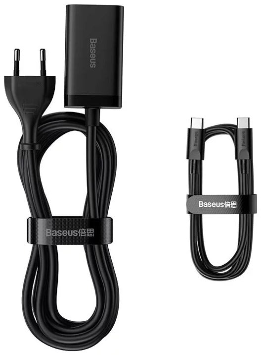 Carregador Baseus Rápido Gan3 Pro: 2x Usb-C: 2x Usb: 65W Preto