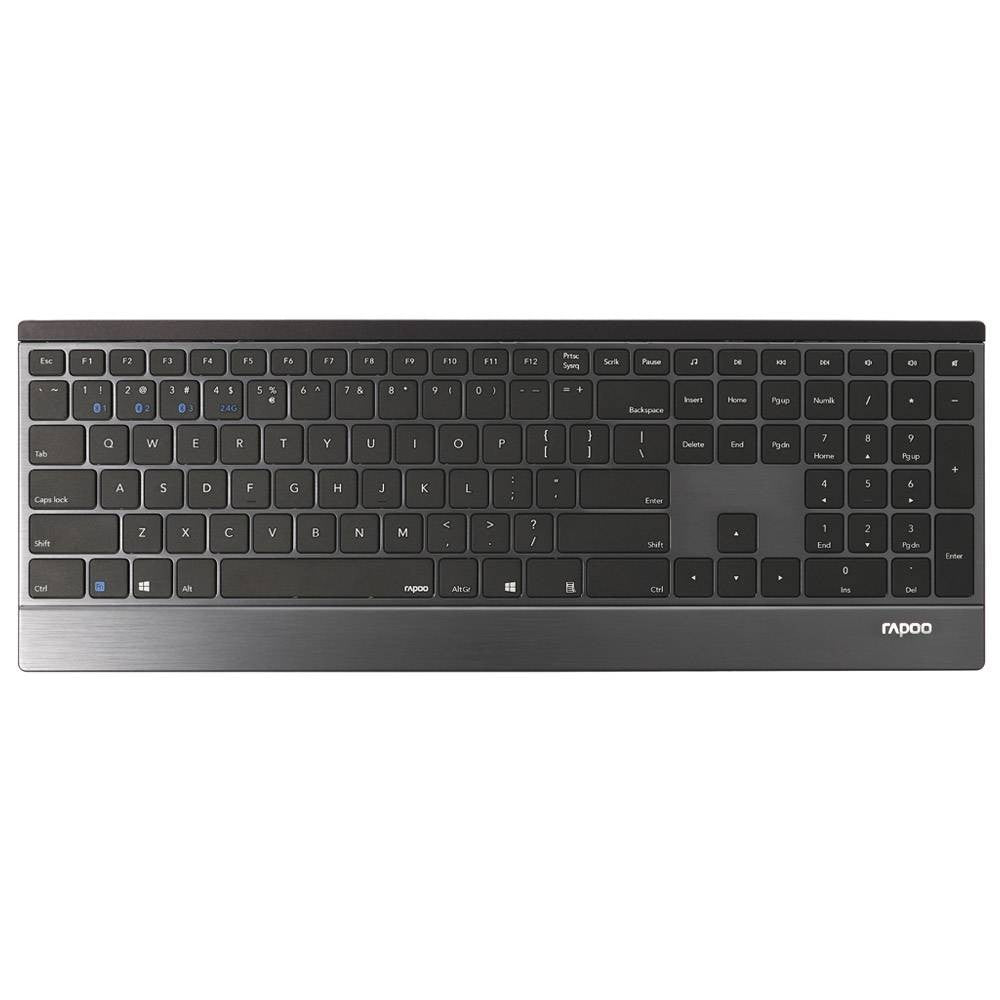 Teclado Rapoo E9500M Multi-mode Wireless/Bluetooth Ultra-slim PT Preto