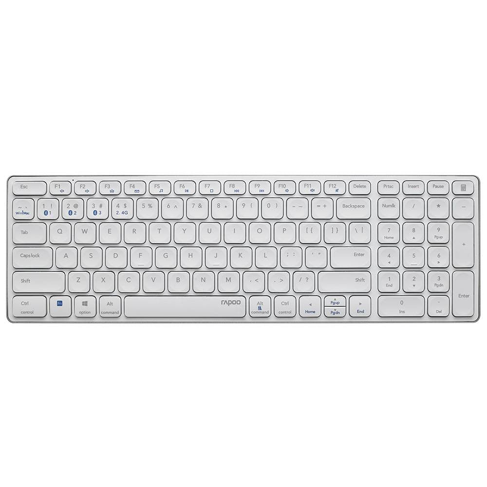 Teclado Rapoo E9700M Multi-mode Wireless Ultra-slim PT Branco