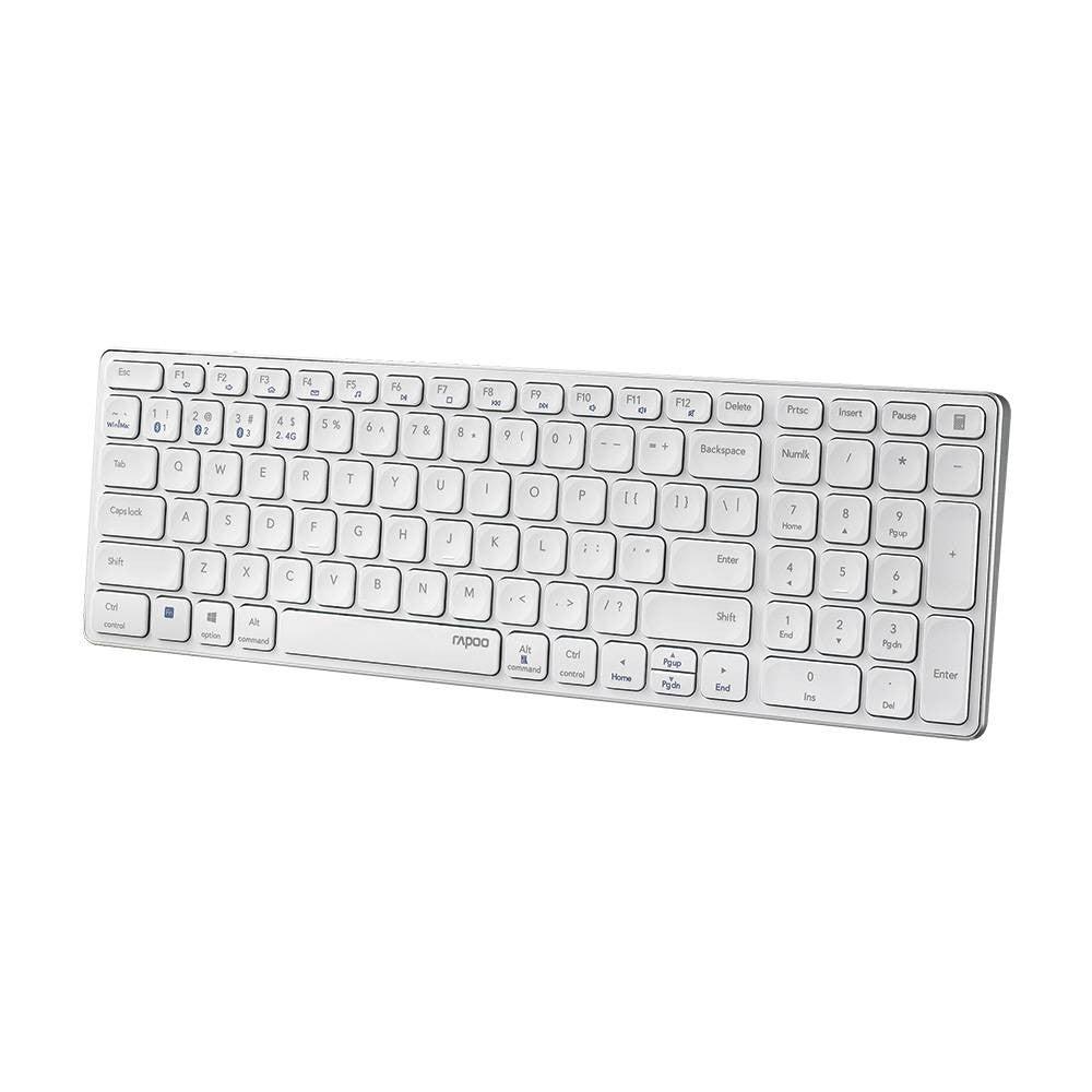 Teclado Rapoo E9700M Multi-mode Wireless Ultra-slim PT Branco