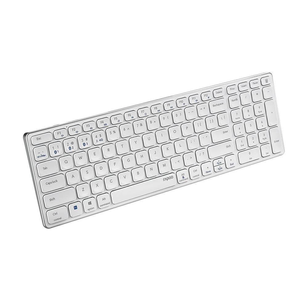 Teclado Rapoo E9700M Multi-mode Wireless Ultra-slim PT Branco