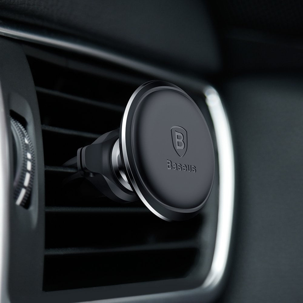 Baseus Suporte Telemóvel Carro grelha ventilação Magnetic c/ Cabo Clip Preto