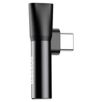 Adaptador Baseus Reduction Series USB-C para Jack 3.5mm + USB-C (Macho) Preto
