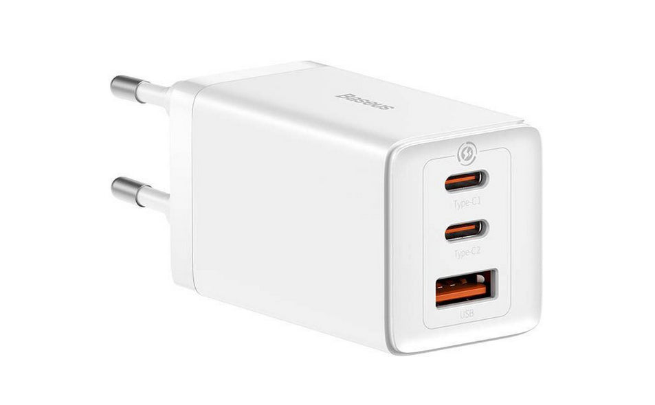 Baseus Carregador Gan5 Pro Fast Charger 2C+U 65W Eu White(Include Xiaobai Series Fast Charging Cabo Ty