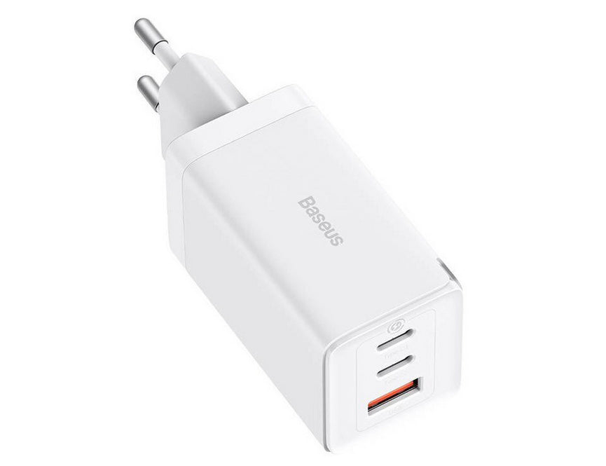 Baseus Carregador Gan5 Pro Fast Charger 2C+U 65W Eu White(Include Xiaobai Series Fast Charging Cabo Ty