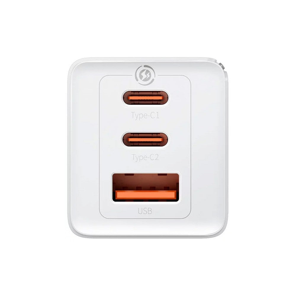 Baseus Carregador Gan5 Pro Fast Charger 2C+U 65W Eu White(Include Xiaobai Series Fast Charging Cabo Ty