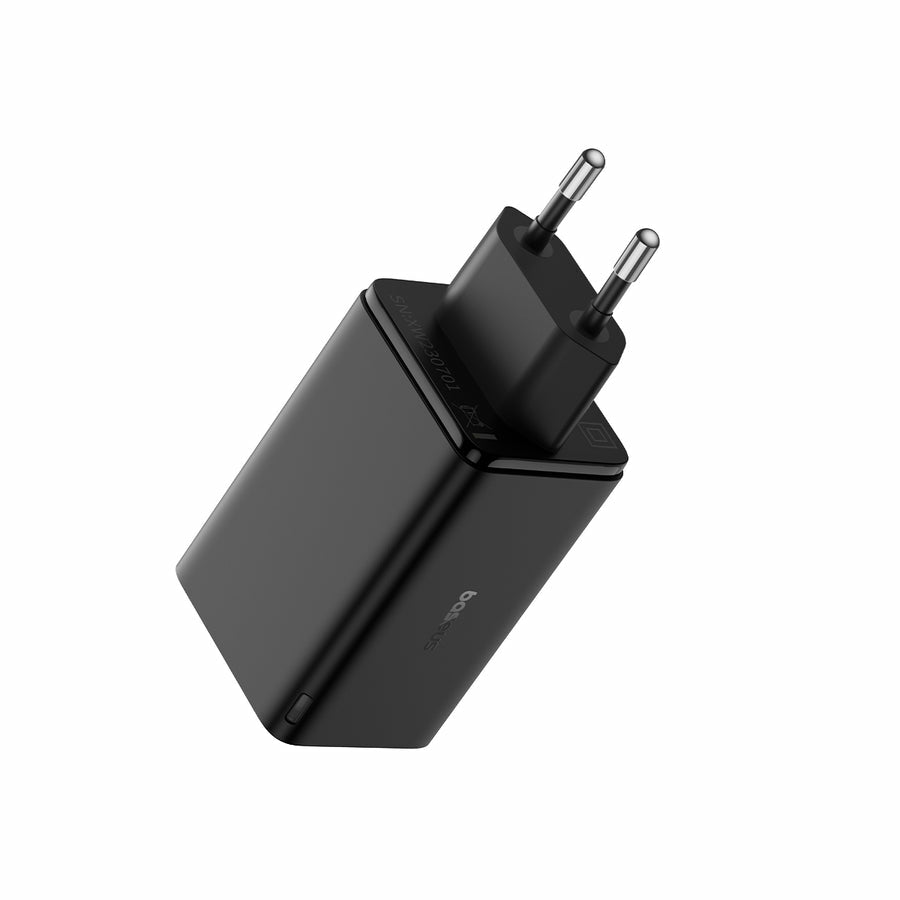 Baseus Carregador Gan6 Pro Dual Usb-A/Usb-C 65W Fast Charger Pd 3.0 Preto