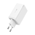 Baseus Carregador Gan6 Pro Dual Usb-A/Usb-C 65W Fast Charger Branco + Cabo Usb-C 100W 1M