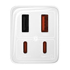 Baseus Carregador Gan6 Pro Dual Usb-A/Usb-C 65W Fast Charger Branco + Cabo Usb-C 100W 1M