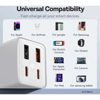 Baseus Carregador Gan6 Pro Dual Usb-A/Usb-C 65W Fast Charger Branco + Cabo Usb-C 100W 1M