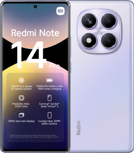 Smartphone Redmi Note 14 Pro Aurora Purple 8GB+256GB