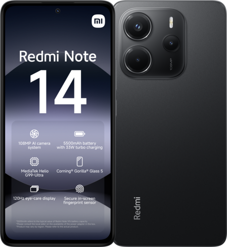 Smartphone Redmi Note 14 Midnight Black 8GB+256GB