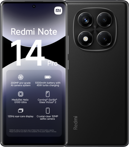 Smartphone Redmi Note 14 Pro Midnight Black 8GB+256GB