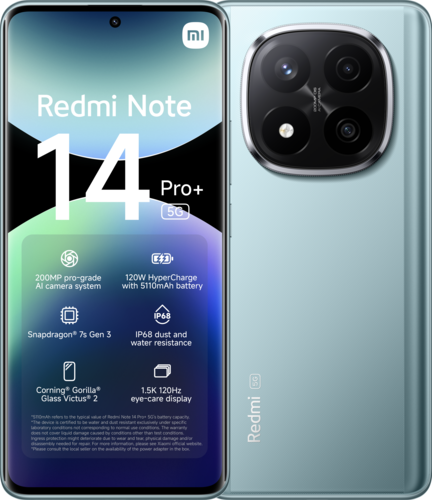 Smartphone Redmi Note 14 Pro+ 5G Frost Blue 8GB+256GB