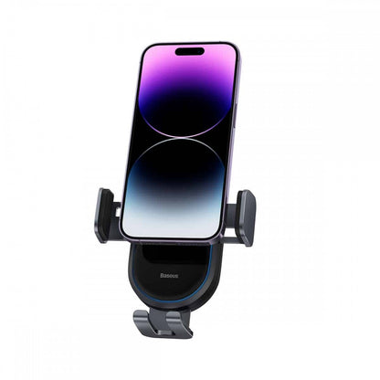 Baseus Suporte Telemóvel Carro c/ Carregador Wireless 15W LightChaser Preto