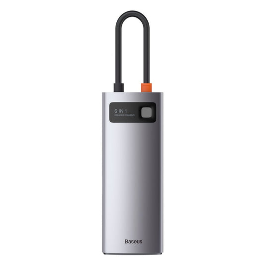 Baseus Metal Gleam Series 6-In-1 Multifunctional Type-C Hub Docking Station Gray Type-C To Hdmi*1+U