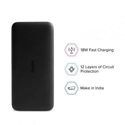 Xiaomi Powerbank Redmi 20000mAH 18W Carregamento Rápido Preto