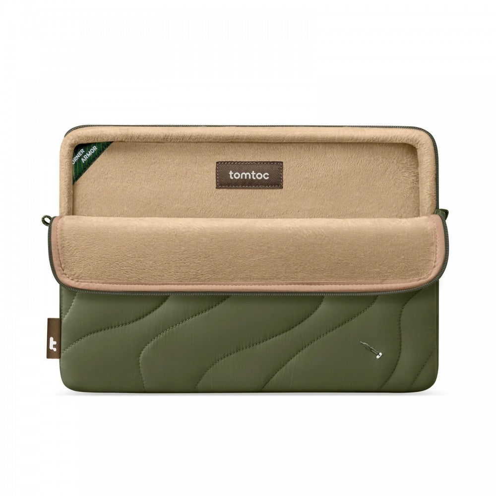 Tomtoc Mala 15 Inch Macbook Terra-A27 Puffy Laptop Sleeve Greenlands