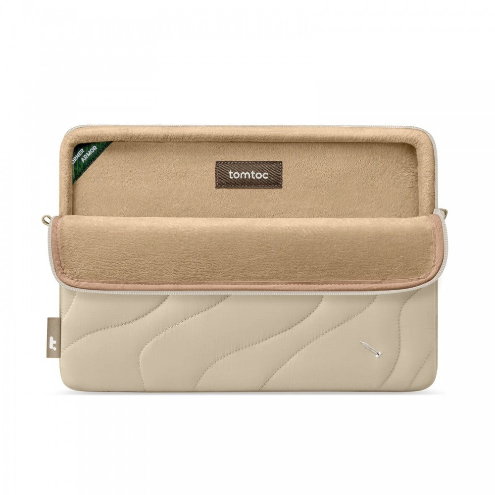 Tomtoc Mala 16 Inch Macbook Terra-A27 Puffy Laptop Sleeve Natural Sand