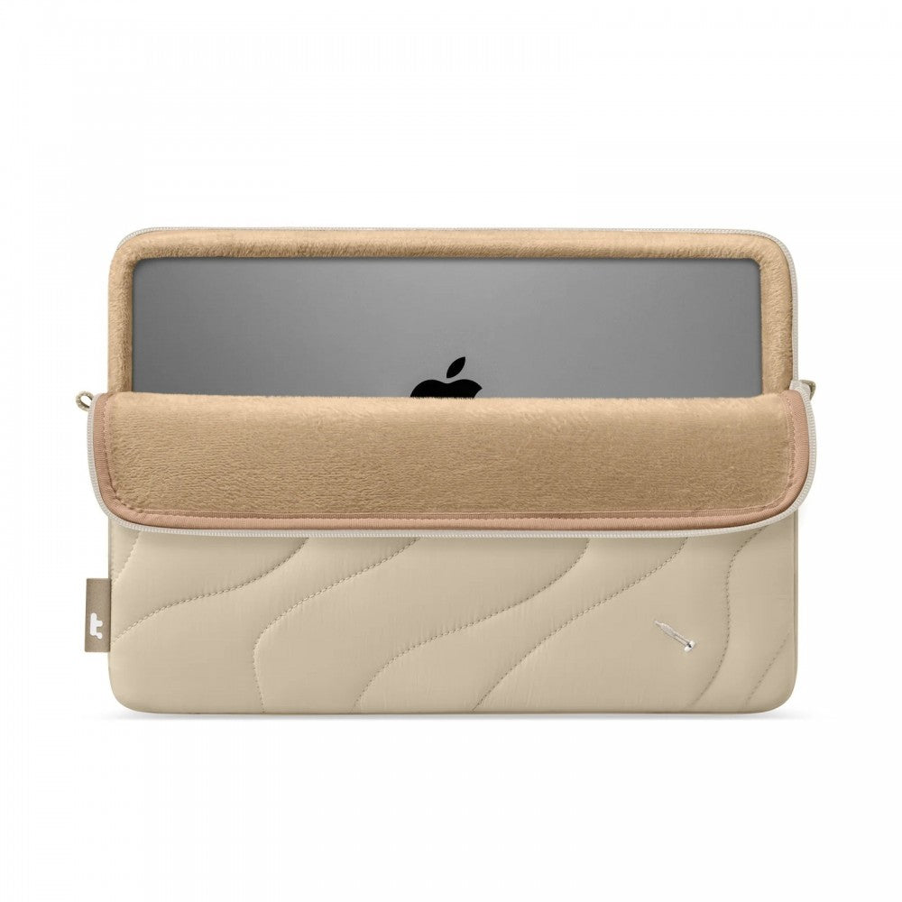 Tomtoc Mala 16 Inch Macbook Terra-A27 Puffy Laptop Sleeve Natural Sand