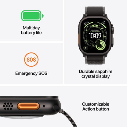 Apple Watch Ultra 3 Cell 49mm Black Ti Mil - M