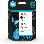 HP 305 2-Pack Tri-color/Preto Original Ink Cartridge