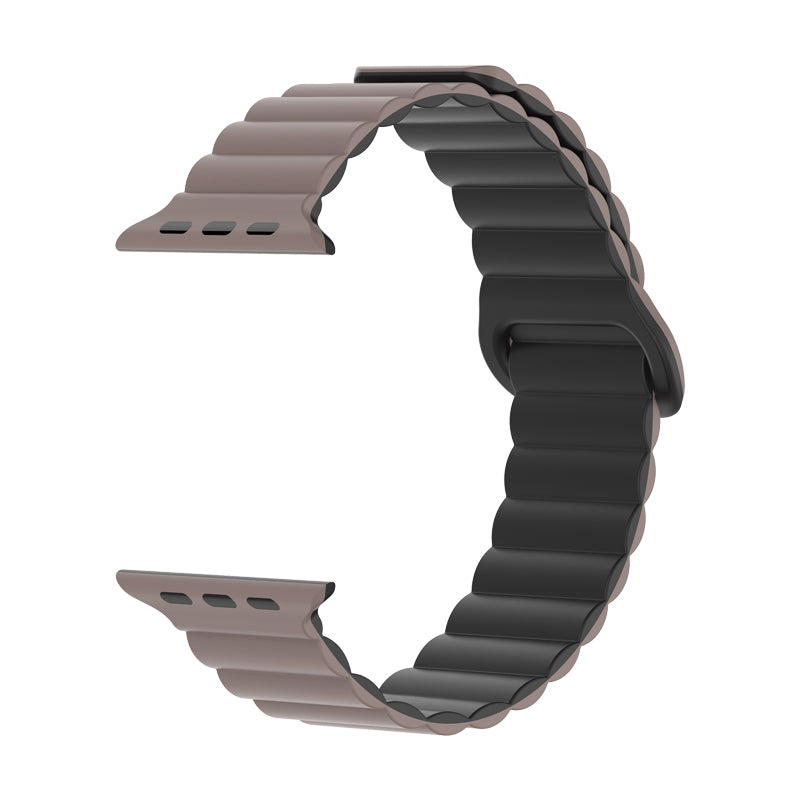 Bracelete Silicone Inmove Apple Watch Magnetic 44/45/46/49mm Chocolate/Preto