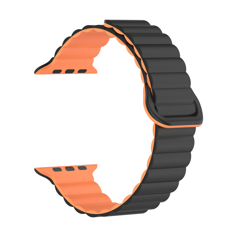 Bracelete Inmove Apple Watch Silicone Band 44/45/46/49mm Preto/Laranja