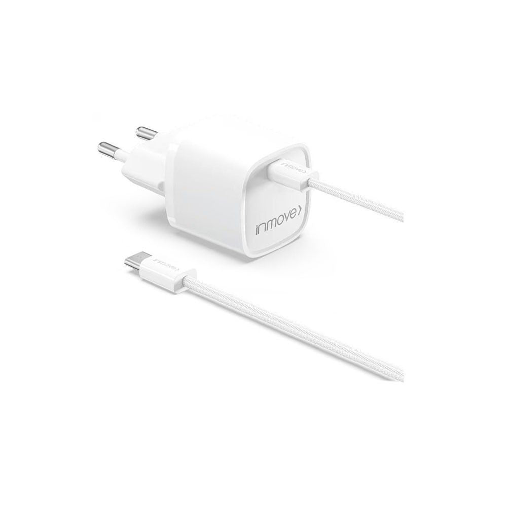 Inmove Carregador Mini Gan Quick Charger Combo Type C - Type C 30W White