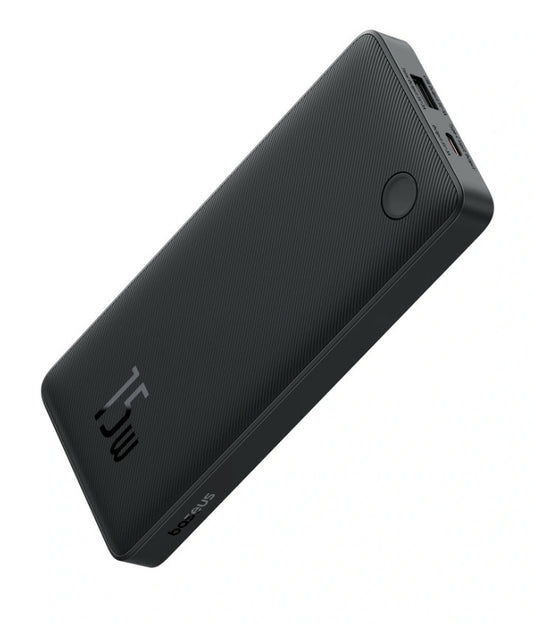 Baseus Powerbank Air Lite 10000Mah 15W Preta + Cabo Usb-C 30Cm