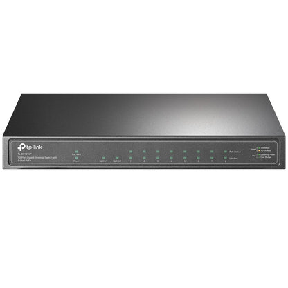 Tp-Link Switch 10 Portas Gigabit PoE+ 8 Portas Gigabit PoE+ 1 Porta Gigabit RJ45 1 Porta Gigabit SFP Slots 802.3at/af 63W Pó Caixa Desktop Metálica