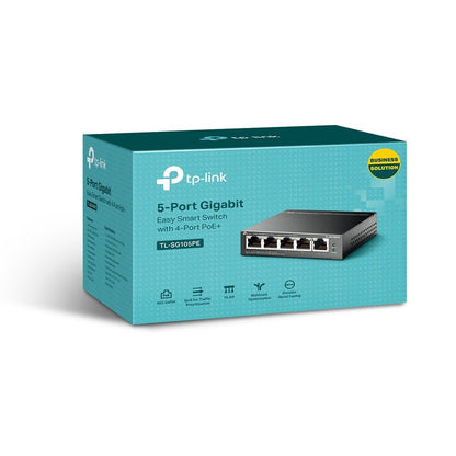 Tp-Link Switch 5-Portas Gigabit Easy Smart com 4-Port PoE+