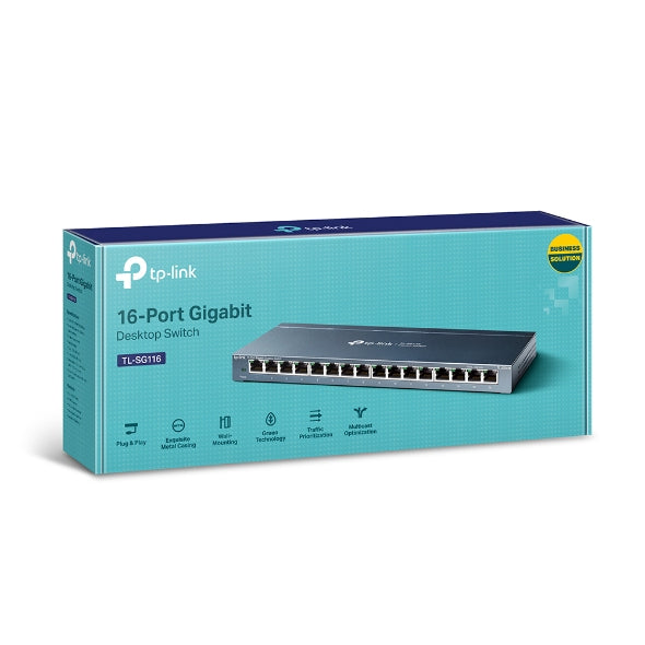 Tp-Link Switch 16 Portas Gigabit Desktop Switch 16 Gigabit RJ45 Portas Desktop Steel Case