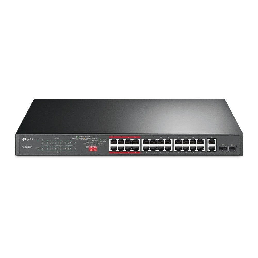Switch c/Gestão TP-LINK 26Portas 10/100Mbps PoE+ - TL-SL1226P