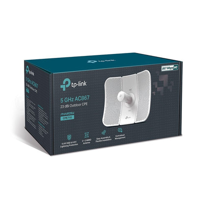 Tp-Link 5GHz AC 867Mbps 23dBi Outdoor CPE - 802.11ac for up to 867Mbps on 5GHz wireless data rate