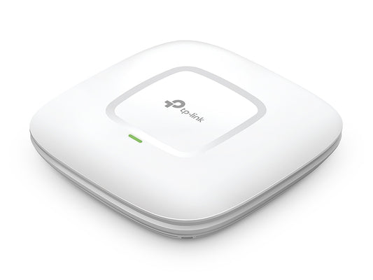 Tp-Link AC1750 Wireless Dual Band Gigabit Ceiling Mount Access Point Qualcomm 450Mbps at 2.4GHz + 1300Mbps at 5GHz 802.11a/b/g/n/ac Beamforming 1 Gigabit LAN 802.3at PoE Supported Centralized Management Multi-SSID 6 internal Antenas Ceiling/W