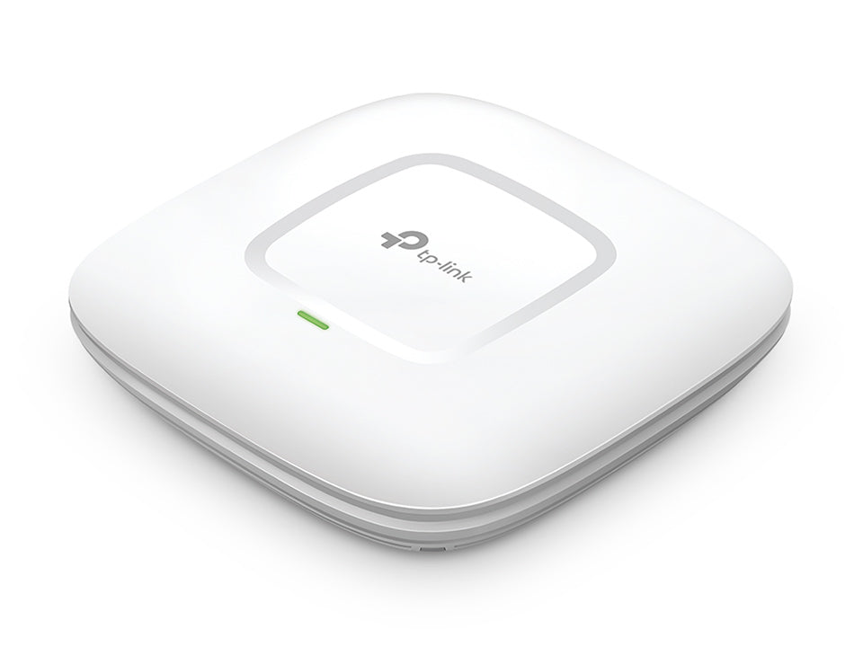 Tp-Link AC1750 Wireless Dual Band Gigabit Ceiling Mount Access Point Qualcomm 450Mbps at 2.4GHz + 1300Mbps at 5GHz 802.11a/b/g/n/ac Beamforming 1 Gigabit LAN 802.3at PoE Supported Centralized Management Multi-SSID 6 internal Antenas Ceiling/W