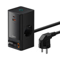 Baseus Powercombo Digital Powerstrip 2Ac+1U+1C+Retractable-C 65W With 1.5M Power Cord Eu Preto