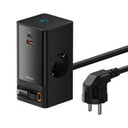 Baseus Powercombo Digital Powerstrip 2Ac+1U+1C+Retractable-C 65W With 1.5M Power Cord Eu Preto