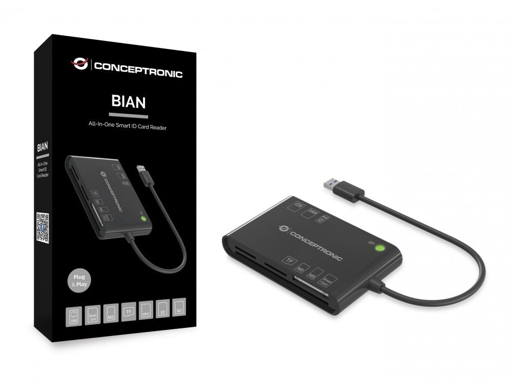 Leitor de Cartões Conceptronic 7-em-1 USB2.0 + Cartões Memória
