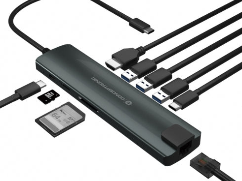 Conceptronic Donn 9-in-1 Adaptador Multifunctional USB Hub